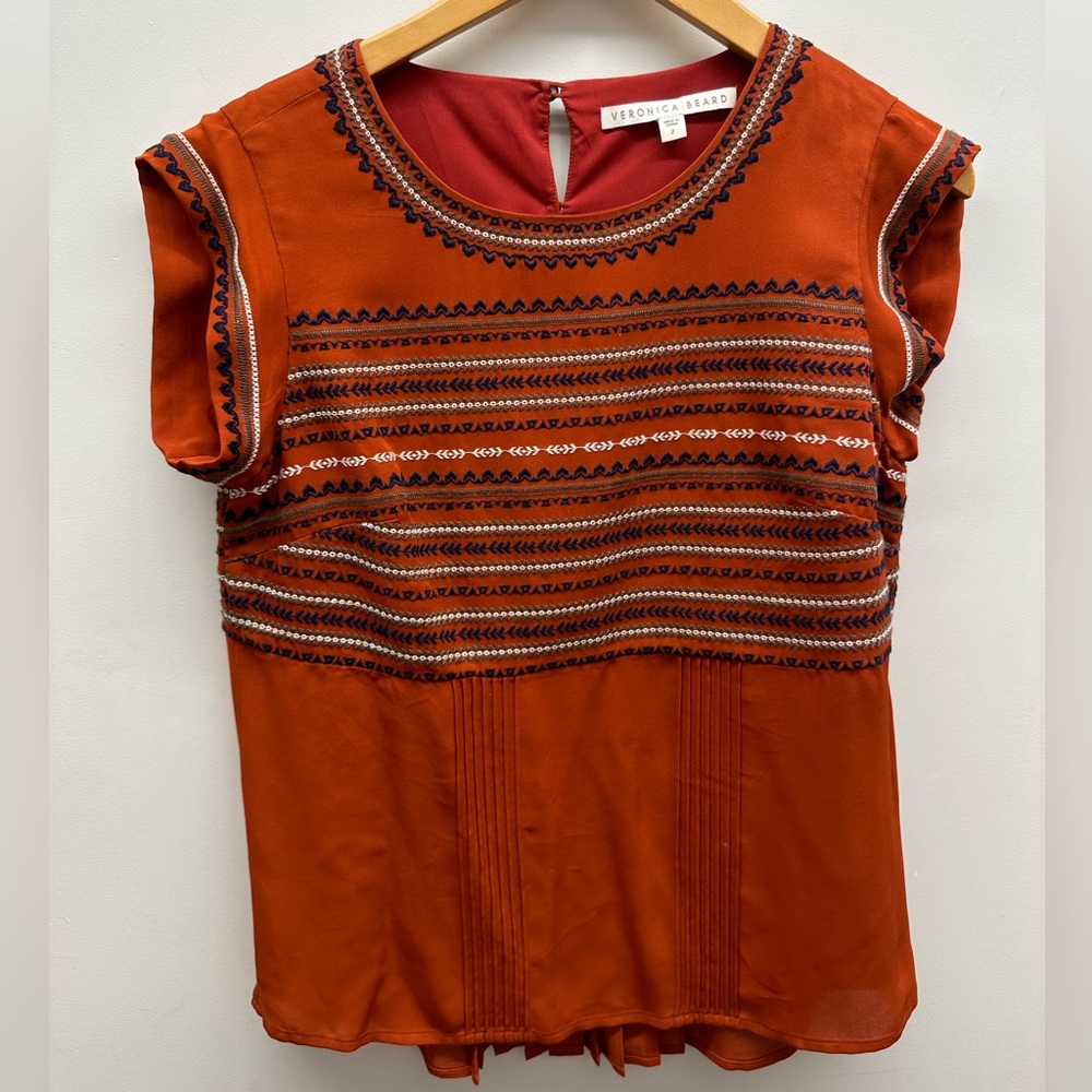 Veronica Beard burnt orange top